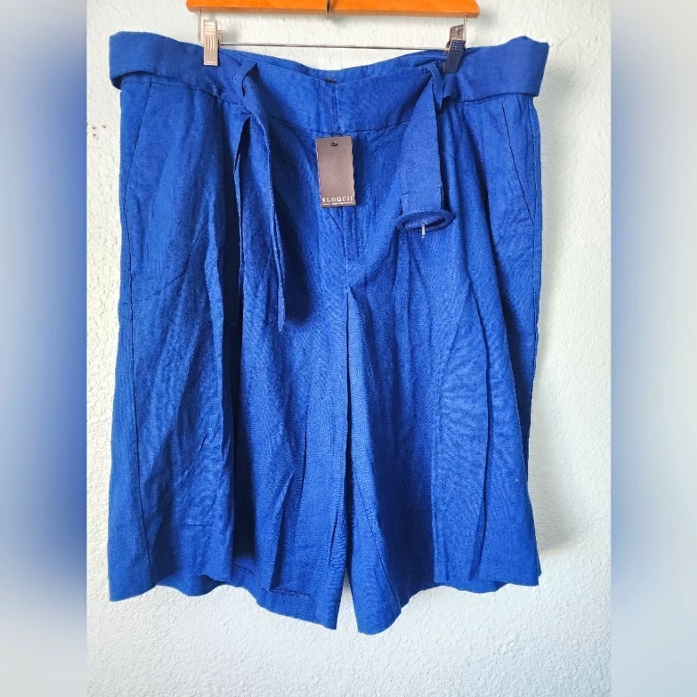 Eloquii Blue High-Waisted Shorts Side Pockets